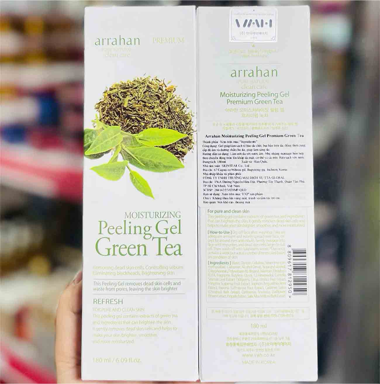 tẩy da chết arrahan trà xanh