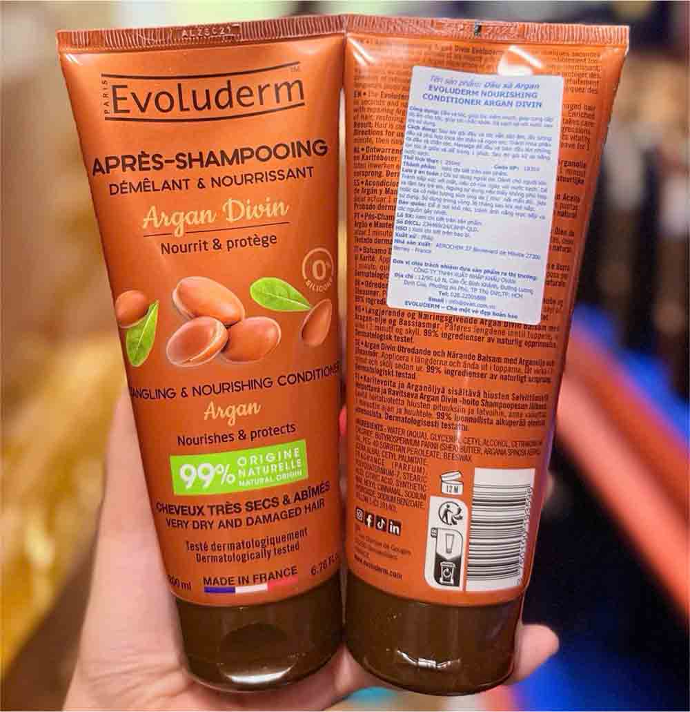 Dầu xả Evoluderm Argan Divin màu cam