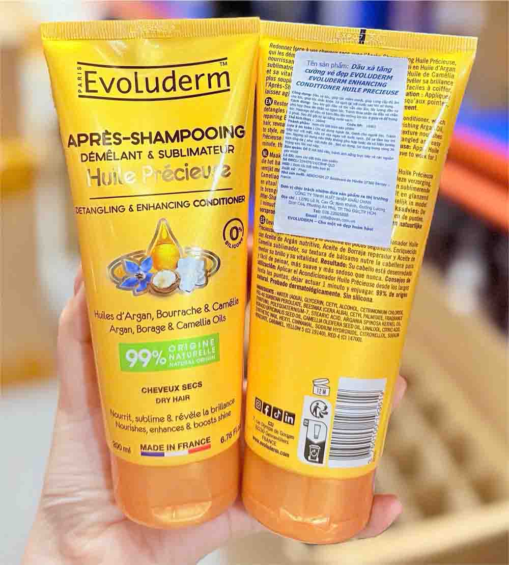 Dầu xả Evoluderm Huile Précieuse màu vàng