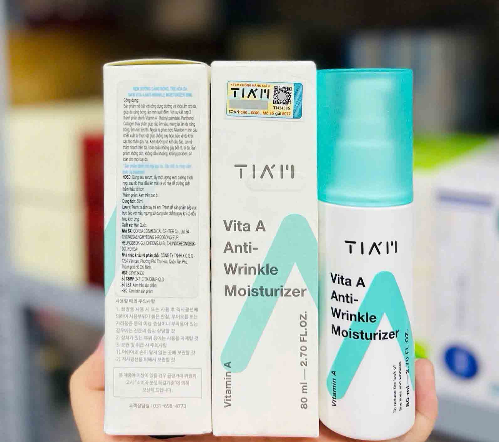 Kem dưỡng Tiam Vita A Anti Wrinkle Moisturizer