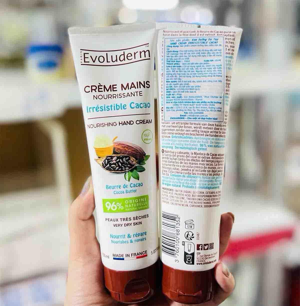 Kem dưỡng tay Evoluderm bơ cacao
