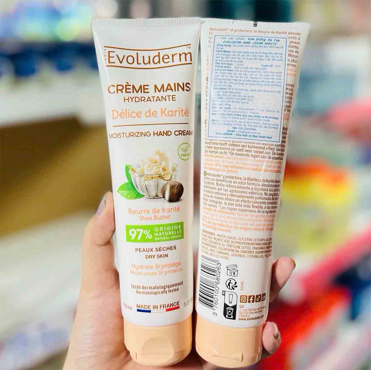 Kem dưỡng tay Evoluderm bơ hạt mỡ