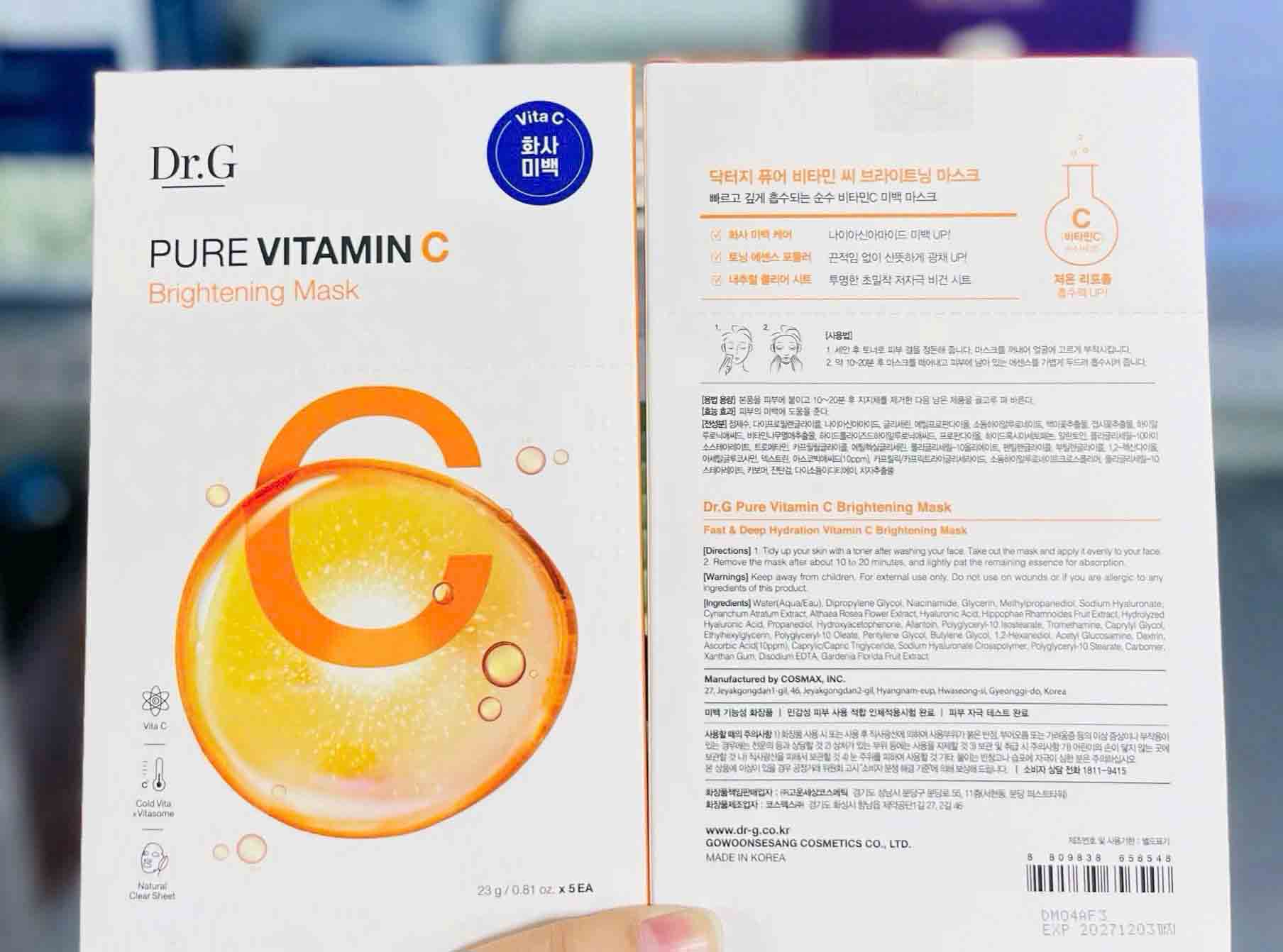 Mặt Nạ Dr G Pure Vitamin C Brightening Mask