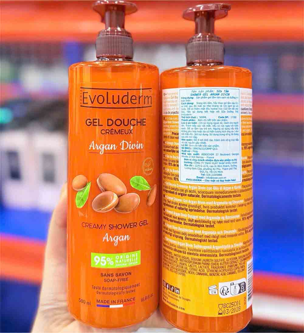 Sữa Tắm Evoluderm dầu Argan