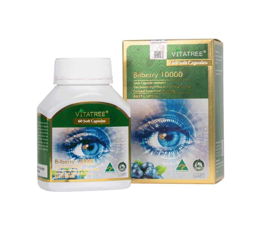 Viên uống bổ mắt Vitatree Bilberry 10000mg