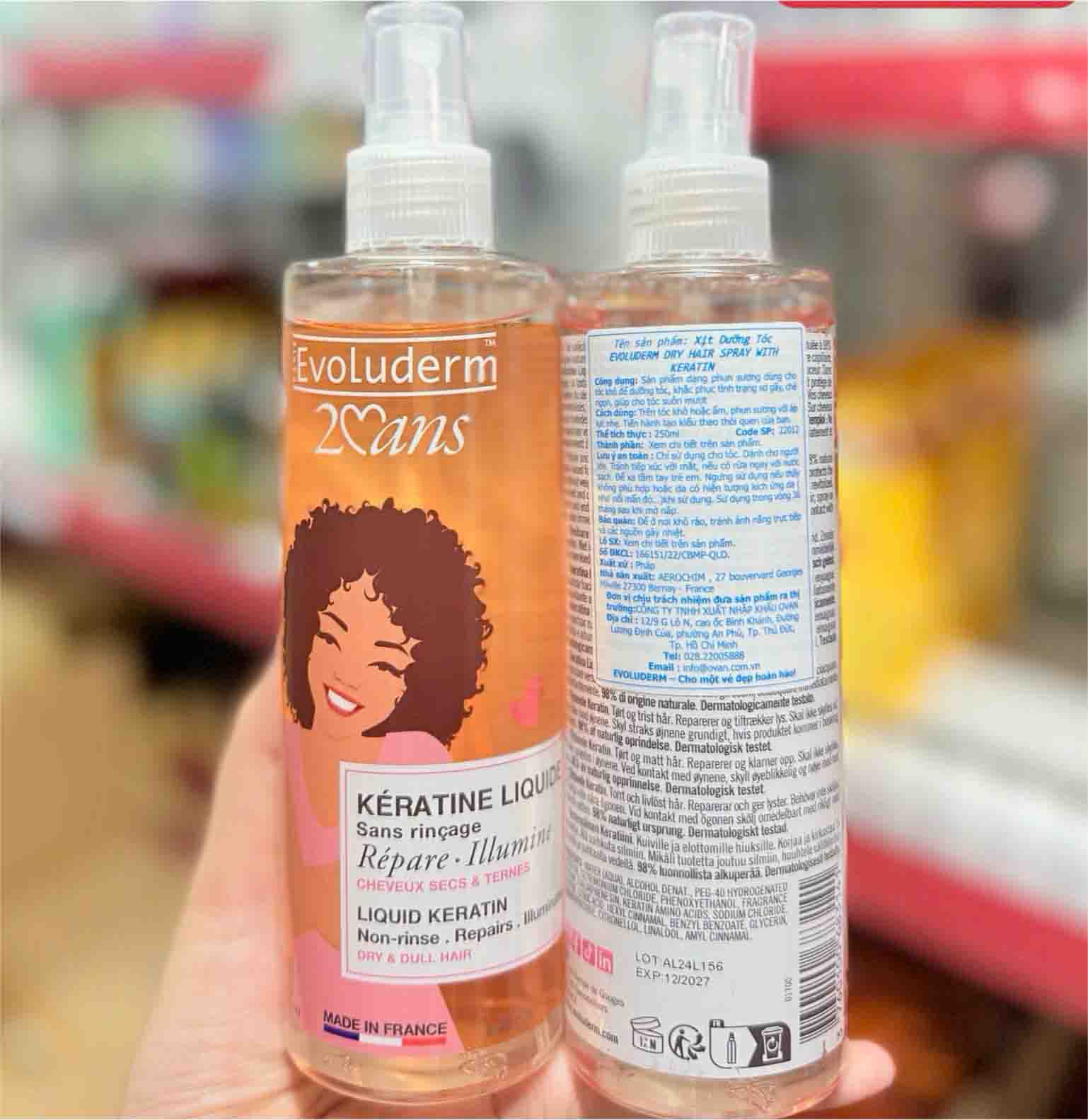 Xịt dưỡng tóc Evoluderm Liquid Keratin Hair Care