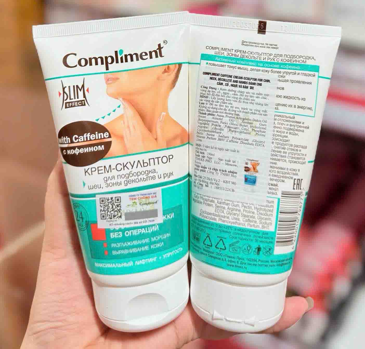kem dưỡng da cổ compliment sculptor cream with caffeine