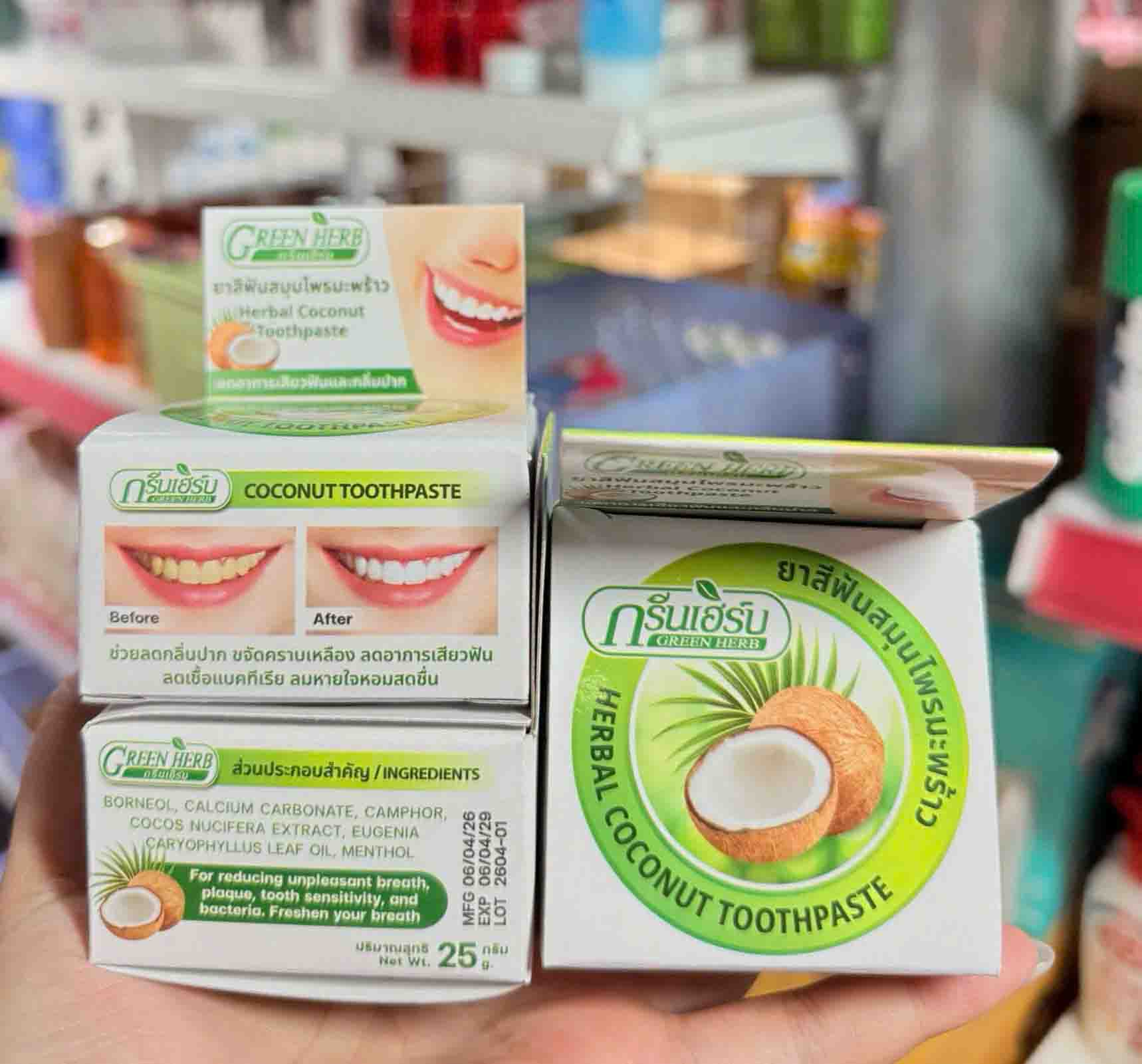 kem trắng răng green herb phiên bản dừa