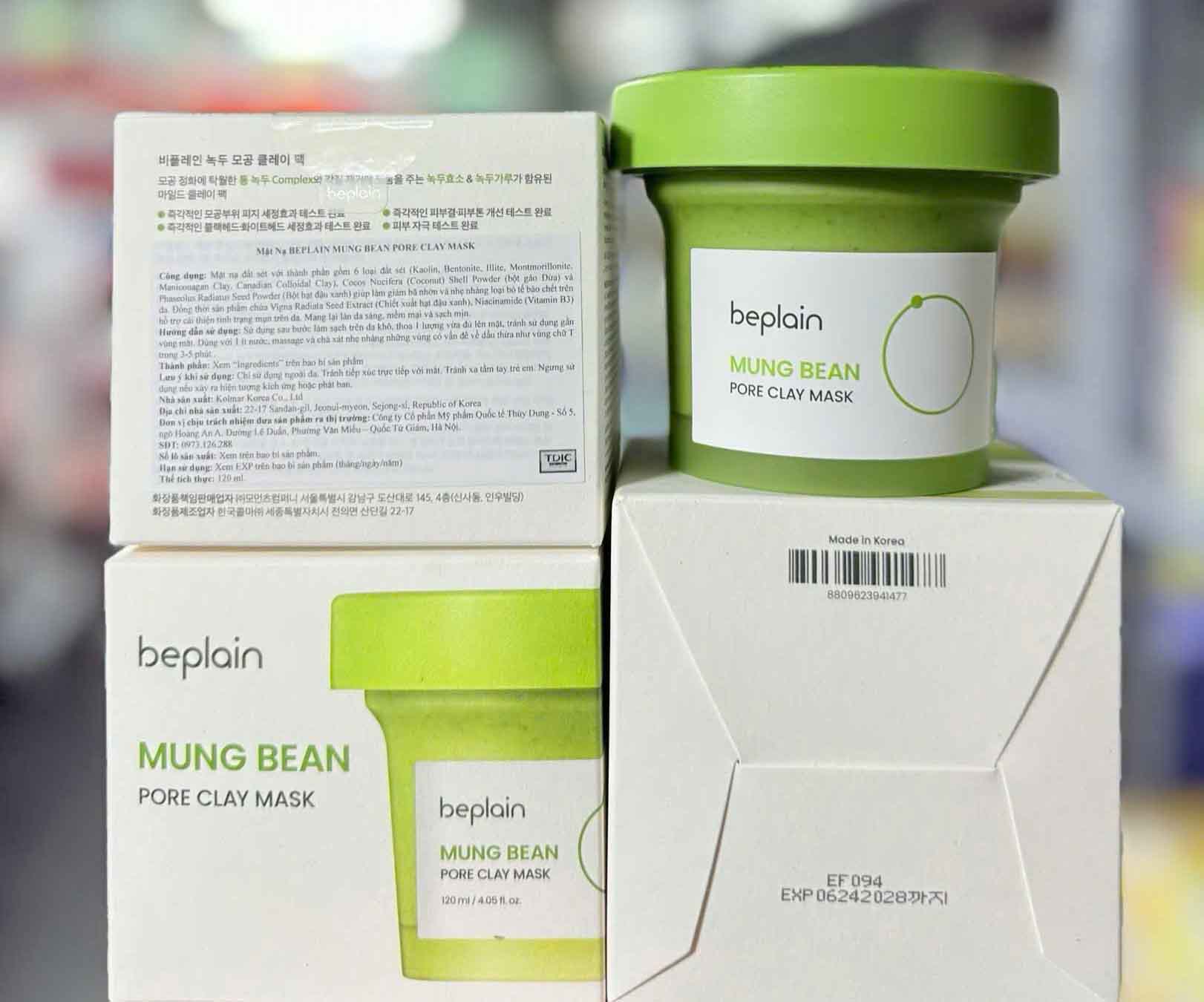mặt nạ đất sét beplain đậu xanh