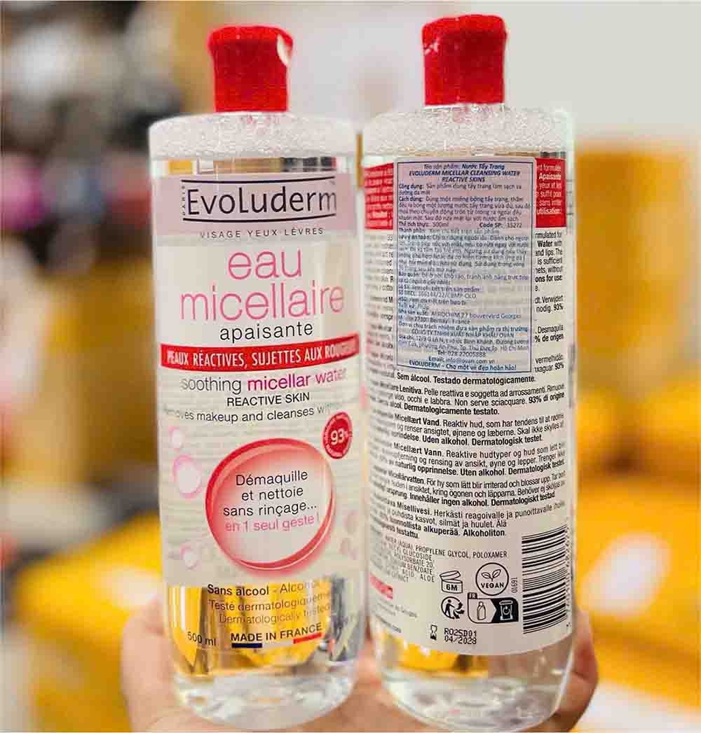 nước tẩy trang evoluderm đỏ