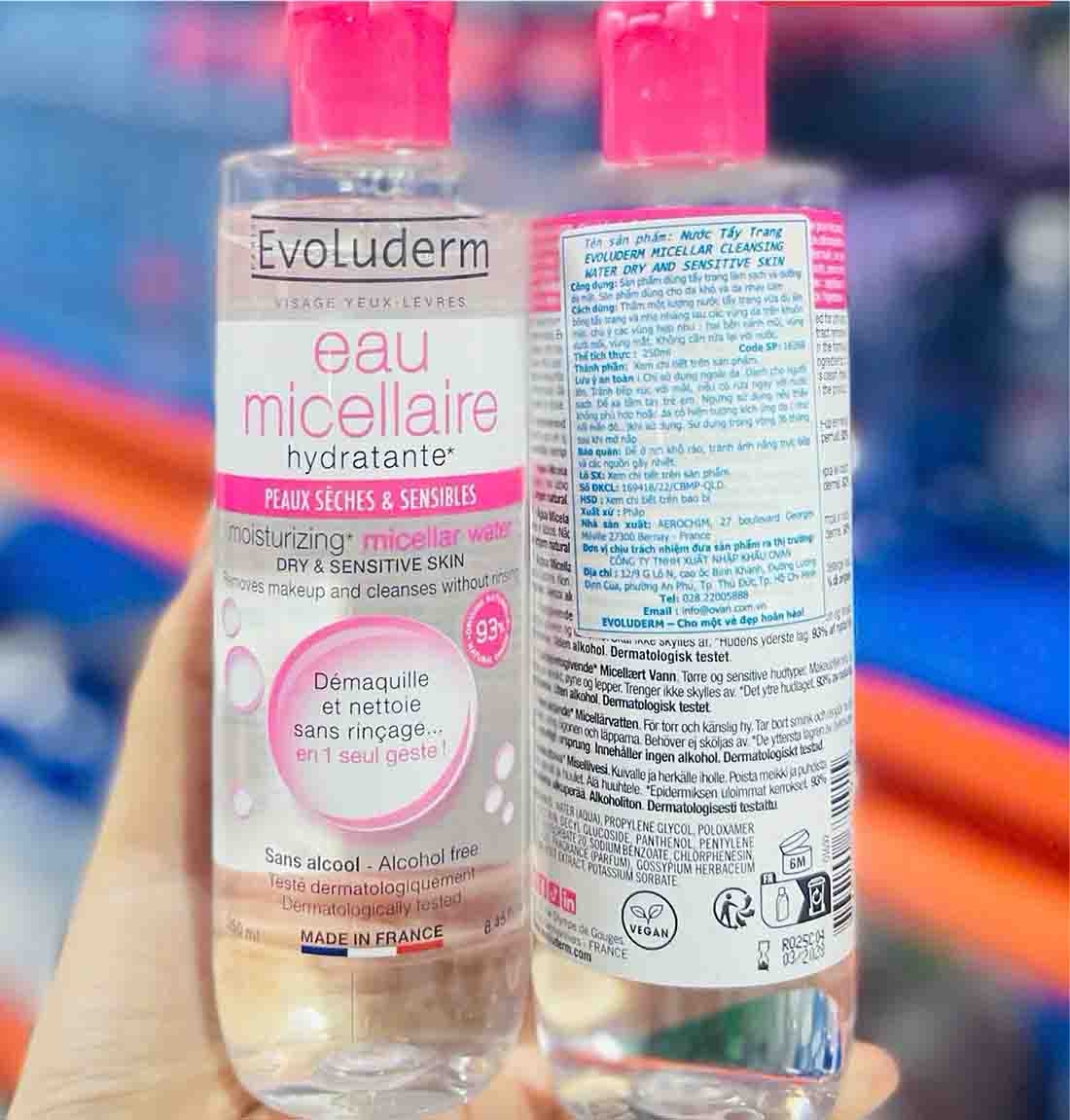 nước tẩy trang evoluderm hồng