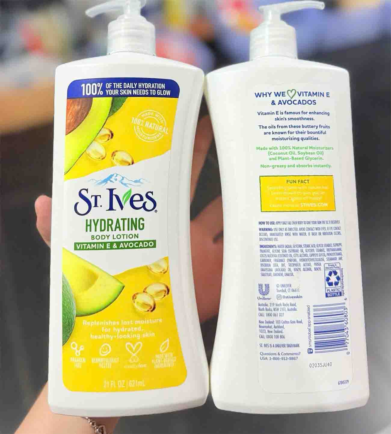 sữa dưỡng thể st ives vitamin e và bơ 621ml