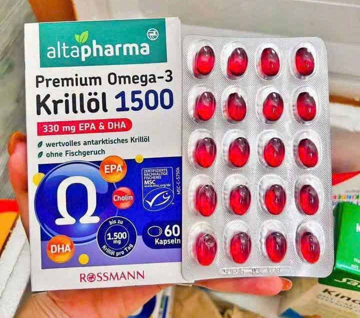Dầu nhuyễn thể Altapharma Premium Omega 3 Krillöl 1500 60 viên