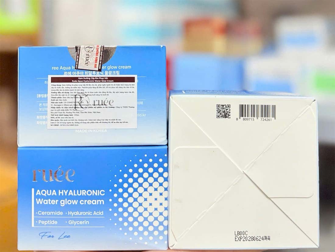 Kem dưỡng ẩm Ruee Aqua Hyaluronic Water Glow Cream