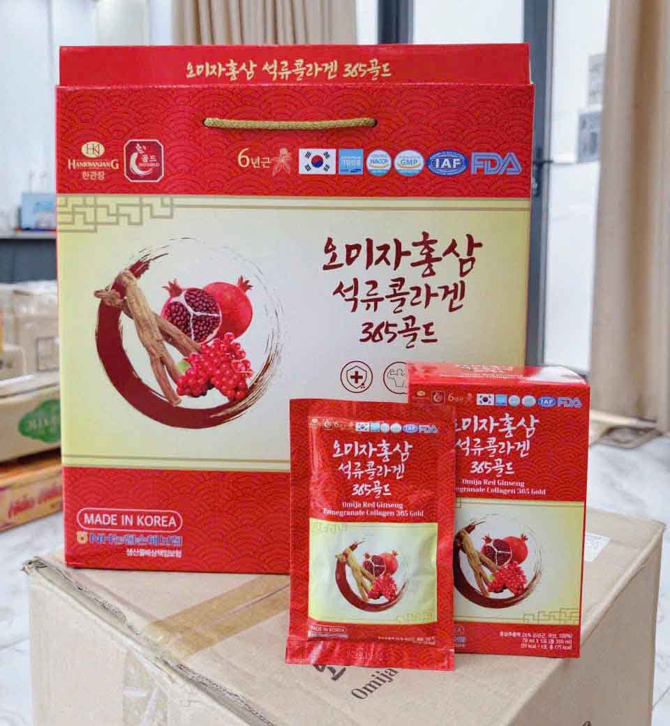 Nước hồng sâm lựu Omija 365 Gold Hàn Quốc
