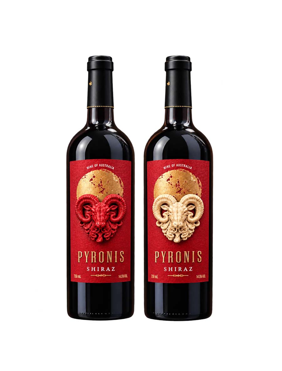 Rượu vang linh vật dê PYRONIS Shiraz Đinh Mùi