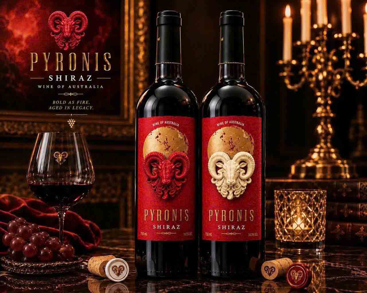 Rượu vang linh vật dê PYRONIS Shiraz