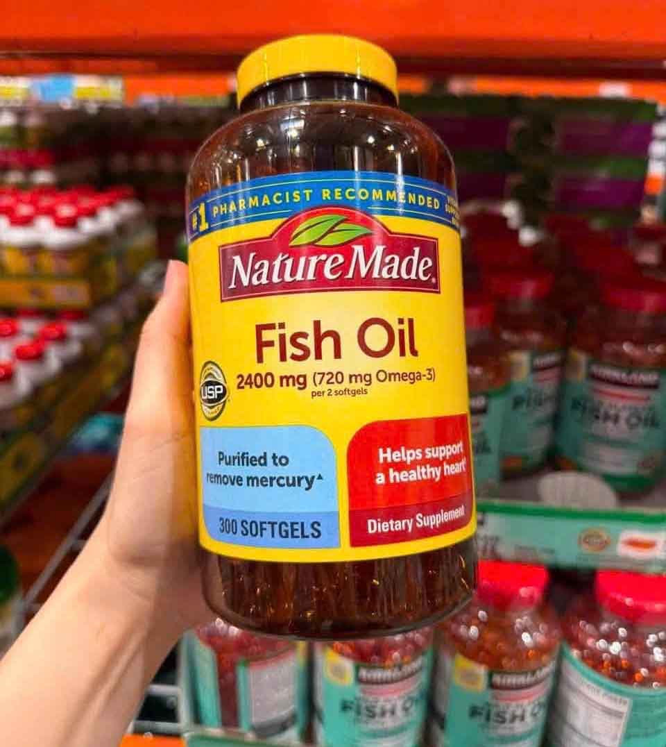 Viên dầu cá Nature Made Fish Oil 2400mg 720mg Omega 3