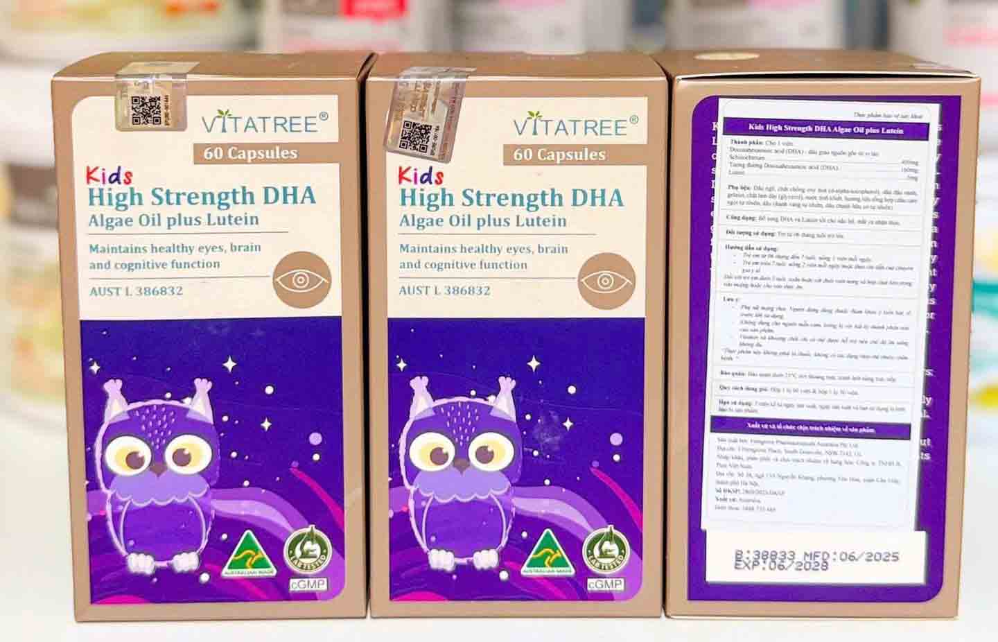Viên uống Vitatree Kids High Strength DHA Algae Oil Plus Lutein