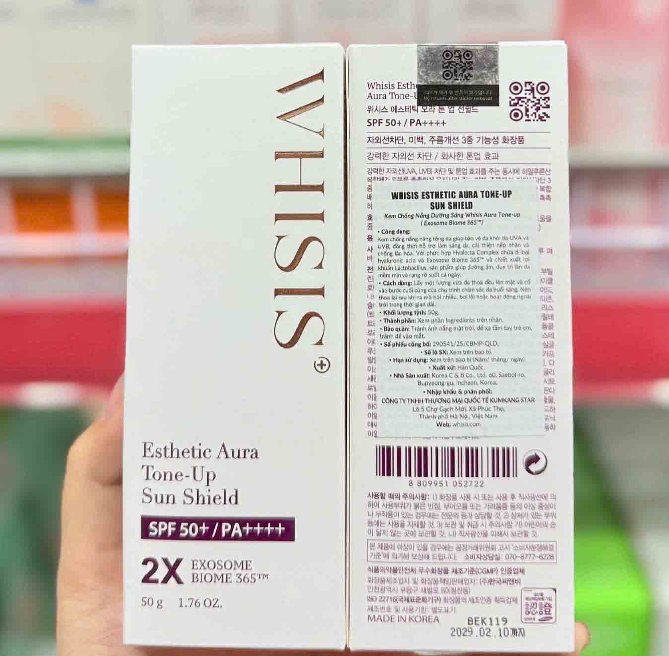 whisis kem chống nắng Whisis Esthetic Aura Tone Up Sun Shield